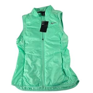 Nike Running Aeroloft Vest Womens Small Mint Green Full Zip Puffer 689256-387